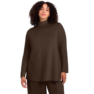 Avenue Seamed Mock Neck Tunic - 1 of 3