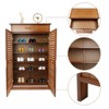 YIYIBYUS Bamboo Shoe Storage Cabinet 5 Tier Entryway Shoe Organizer with 1 Drawer and 2 Doors - 4 of 4