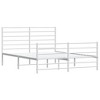 vidaXL White Queen Metal Bed Frame with Headboard & Slats, No Mattress, Easy Assembly - 2 of 4