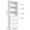 Homhougo Bookcase with Drawers 70.27 Inches Tall Bookshelf Farmhouse Bookcases Wooden Deep Bookshelves Storage Cabinet Organizer - 2 of 4
