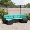 vidaXL Garden Sofa Set Black Poly Rattan, Powder-Coated Steel Large - 2 of 4