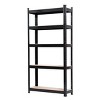 5-Tier Black Metal Storage Rack, 150x70x30cm Heavy Duty Powder-Coated Steel Shelving Unit for Home, Kitchen, Garage, and Office Organization - 4 of 4