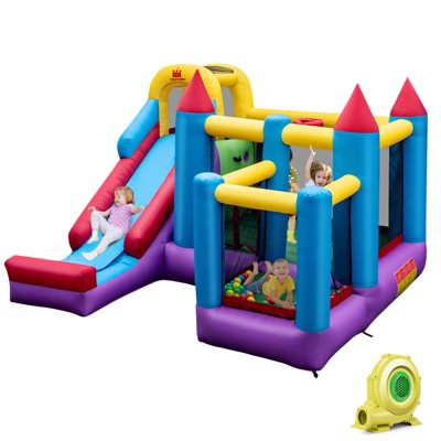 Infans Inflatable Bounce House 5-in-1 Inflatable Bouncer Indoor&Outdoor w/ 735W Blower
