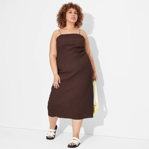 Women's Plisse Column Midi A-Line Dress - Wild Fable™ - 1 of 3