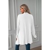 Women's Longline Open Front Cardigan - Asymmetrical Hem Long Sleeve Duster Cardigan - 4 of 4