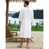 Men's Lightweight Robe Jackets Paisley Printed Bathrobes Open Front Long Cardigan with Pockets - 4 of 4