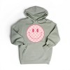 Simply Sage Market Women's Graphic Hoodie Pink Checker Smiley Face - 2 of 3