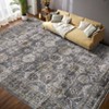 Vintage Oriental Printed Distressed Rug Washable Thin Low Pile Area Rugs for Living Room Indoor Retro Non Slip Soft Carpet for Bedroom - 2 of 4