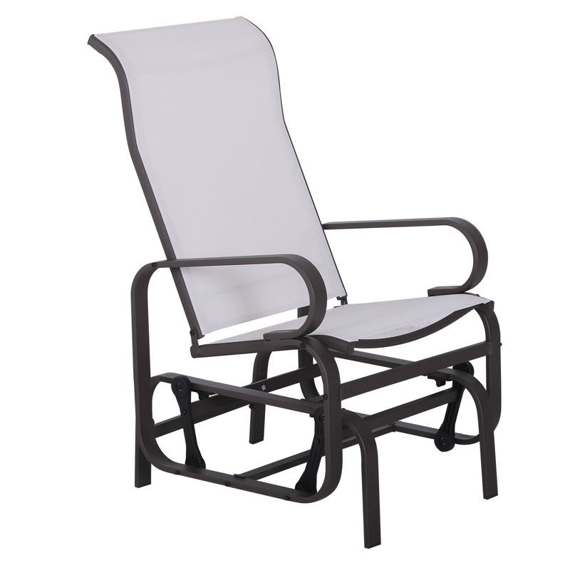 Outsunny Gliding Lounger Chair, Outdoor Swinging Chair with Smooth Rocking Arms and Lightweight Construction for Patio Backyard, 1 of 13