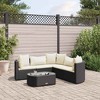 vidaXL Patio Sofa Set with Cushions Lounge Setting Outdoor Furniture Poly Rattan - Black and Cream 5 Piece - 2 of 4
