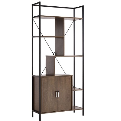 NicBex 6 Shelves File Cabinet with 1 Cabinet,Office Cabinet with Tier-Shelving Design,Modern Storage Cabinet,Filing Cabinet for Home Office