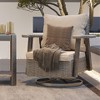COWLOWN Beige Swivel Rocker Patio Chair, 360 Degree Outdoor Wicker Chair with Cushion, All-Weather Dining Chair for Porch, Deck, Garden - 2 of 4