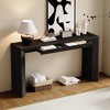 HDZNVF 60 inch Modern Farmhouse Console Table with 2 Concealed Drawers, Waterfall Design Entryway Table, Black - 2 of 4