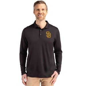 San Diego Padres Cutter & Buck Coastline Epic Comfort Recycled Mens Long Sleeve Polo - 1 of 1