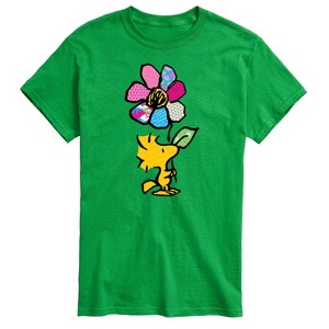 Men's - Peanuts - Woodstock With Flower And Pattern Short Sleeve Graphic T-Shirt - 1 of 4