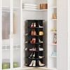 6 Tier Rotating Shoe Rack Tower, Revolving Shoe Rack Storage, Round Carousel Vertical Handbag and Shoe Organizer ,Black - 4 of 4