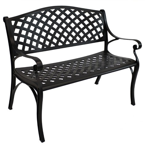 2 seater wrought iron bench hot sale