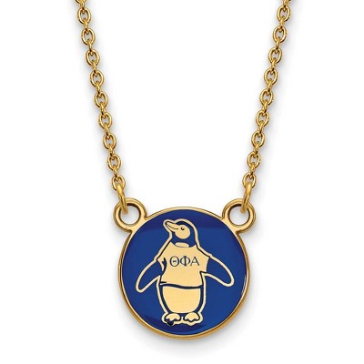 Black Bow Jewelry 14k Yellow Gold Plated Sterling Silver Theta Phi Alpha Greek Life Necklace 18 Inch