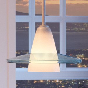 Urban Ambiance Luxury Contemporary Pendant Light,  7.5"H x 12"W,  Brushed Nickel Finish, UHP2430 - 1 of 4