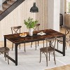 Okak Rustic Wood Large Executive Desk Rectangular Dining Table,Long Modern Kitchen Dinner Table for Dining Room,Family Meals - 3 of 4
