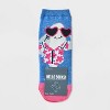 Women's Cool Shark Low Cut Socks - Heather Denim/Pink 4-10: Recycled Polyester, Animal Prints, Banded Cuff - 2 of 3