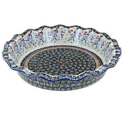 Blue Rose Polish Pottery Z159 Manufaktura Pie Plate