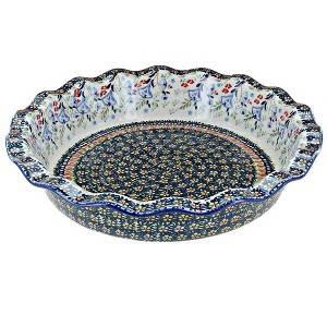 Blue Rose Polish Pottery Z159 Manufaktura Pie Plate - 1 of 1