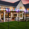 Costway 8ft\10ft String Light Poles 2 Pack Outdoor Metal Poles w/Top Arc Hook & 5-Prong Base - image 2 of 4