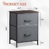 SEVOBAL Nightstand 2 Drawers Bedside Table Removable Bins Sturdy Organizer Furniture for Bedroom Nursery Closet Living Room, Gray, 18"*11.8"*20" - 3 of 4