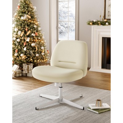 Criss Cross Chair, Armless Office Chair, Vanity Chair, Desk Chair, Wide and Comfortable Seat, Adjustable Height, Swivel Chair