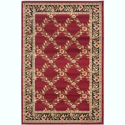 Lyndhurst Red and Black Floral Synthetic 4' x 6' Area Rug