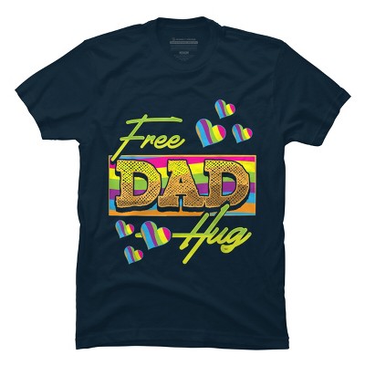 Adult Design By Humans Father's Day Free Dad Hugs Pride Hearts By daddy1993 T-Shirt