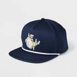 Houston White Floral Baseball Hat - Navy Blue