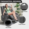 Large Recliner Chair, Manual Reclining Sofa with Massage and Heat, Comfy Sofa Chair with 3 Positions, 2 Side Pockets, 2 Front Pockets and 2 Cup Holder - 2 of 4