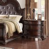 KIGFTSOD Marble Top Three Drawers Nightstand Intricate Moldings Beautifully Curved Silhouette, Brown Dark Cherry - 4 of 4