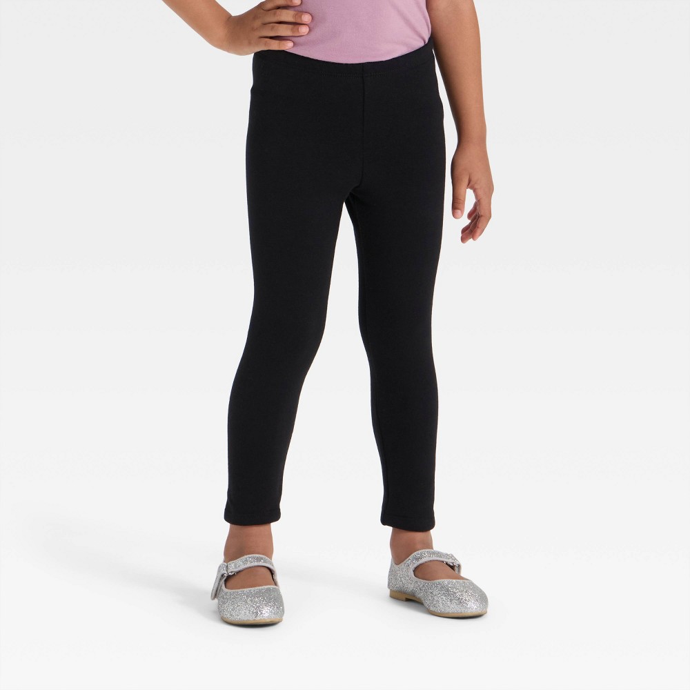 Toddler Girls' Cozy Leggings - Cat & Jack™ Black 2T