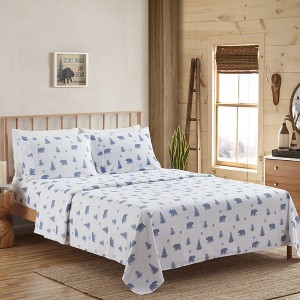 Winter Bears Printed Extra Deep Pocket Flannel Sheet Set by Sweet Home Collection® - 1 of 4