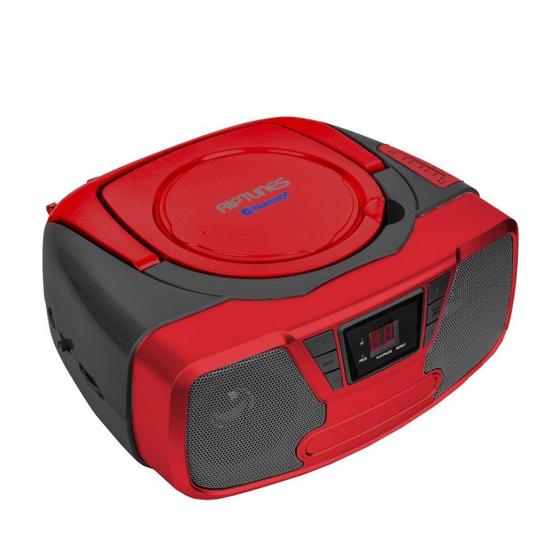 Bluetooth Portable CD Boombox with AM/FM Radio, Red, 4 of 6