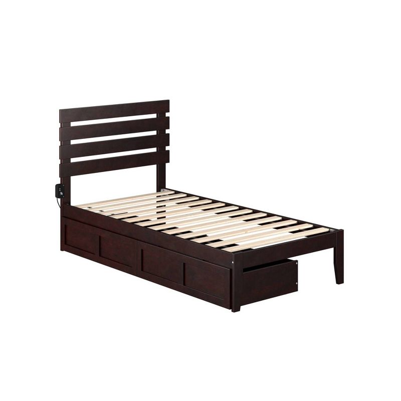 Twin Oxford Bed with 2 Drawers Espresso - AFI, 4 of 10