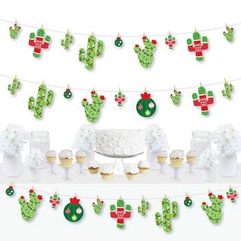 Big Dot of Happiness Merry Cactus - Christmas Cactus Party DIY Decorations - Clothespin Garland Banner - 44 Pc