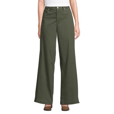 Lands' End Women's High Rise 5 Pocket Wide Leg Chino Pants