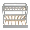 NicBex Twin over Twin Bunk Bed Convertible Triple Wooden Bed Frame with Trundle, Ladder and Full Length Guardrail, No Box Spring Required - 4 of 4