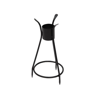 Black Iron Trestle Spiked Gazing Globe Stand