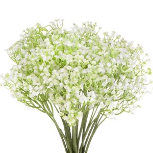 Unique Bargains Artificial Baby's Breath Faux Gypsophila Plastic Bouquets Real Touch Flowers 22.8" - 1 of 4