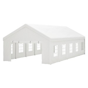 ACEPANO 191.9 in. W Large Outdoor Wedding Canopy Gazebo with 3 Storage Pockets & Removable Side Walls-White - 1 of 4