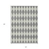 Gray And Ivory Geometric Washable Indoor Outdoor Area Rug - 3 of 4
