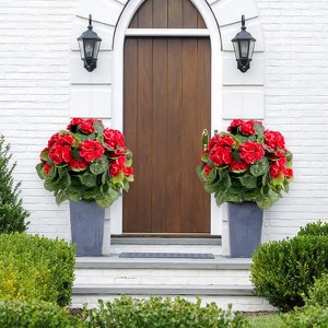 Artificial Flower Ball Tree with Ground Spike, Fake Plants for Outdoor Indoor Front Porch Garden - 1 of 4