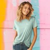 Dalix Be Kind Embroidered Cotton Relaxed Fit Short Sleeve Crewneck Tee Shirt Women - 2 of 4