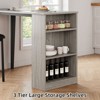Dining Table Set for 2, Extendable Top with Side 3-Tier Open Cabinet & 2 Cushion Stools, Industrial Bar Table Set for Apartment Dining Room Kitchen - 3 of 4