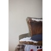Painted Wood Snowman with Faux Fur Scarf 17.5"H, Multi-Color Distressed Christmas Decor By Kalalou - 2 of 4